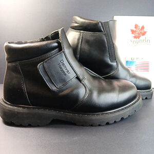 Size 11 Leather Denver Hays Slip On Hook And Loop Mens Combat Boots Shoes